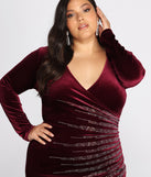 Plus Samantha Wrap Heat Stone Dress provides gorgeous formal dress style to feel beautiful for Homecoming 2023, Bridesmaids, Wedding Guests, Winter Formal Dance, Military Balls, and Prom.