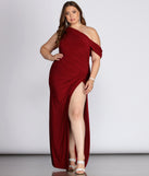 Plus Kaleigh Off Shoulder Dress is a stunning choice for a bridesmaid dress or maid of honor dress, and to feel beautiful at Homecoming 2023, fall or winter weddings, formals, & military balls!