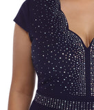 Plus Emmeline Crepe Scalloped Dress provides gorgeous formal dress style to feel beautiful for Homecoming 2023, Bridesmaids, Wedding Guests, Winter Formal Dance, Military Balls, and Prom.
