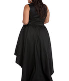 Plus Selena Taffeta High Low Dress provides gorgeous formal dress style to feel beautiful for Homecoming 2023, Bridesmaids, Wedding Guests, Winter Formal Dance, Military Balls, and Prom.
