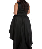Plus Selena Taffeta High Low Dress provides gorgeous formal dress style to feel beautiful for Homecoming 2023, Bridesmaids, Wedding Guests, Winter Formal Dance, Military Balls, and Prom.