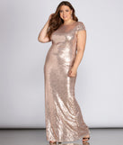 Plus Sivan Glam Sequin Dress provides gorgeous formal dress style to feel beautiful for Homecoming 2023, Bridesmaids, Wedding Guests, Winter Formal Dance, Military Balls, and Prom.