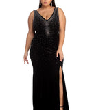 Plus Leanna Formal Heat Stone Dress provides gorgeous formal dress style to feel beautiful for Homecoming 2023, Bridesmaids, Wedding Guests, Winter Formal Dance, Military Balls, and Prom.