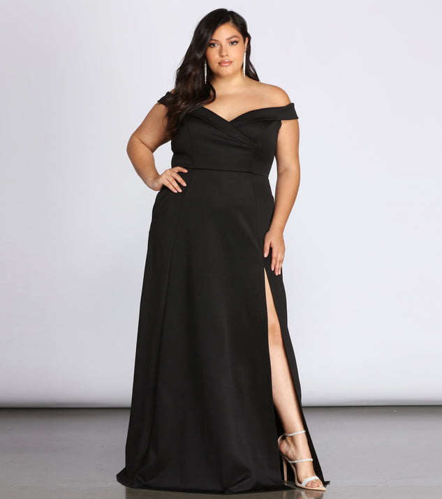 Plus Lucy Formal High Slit Dress is a stunning choice for a bridesmaid dress or maid of honor dress, and to feel beautiful at Homecoming 2023, fall or winter weddings, formals, & military balls!