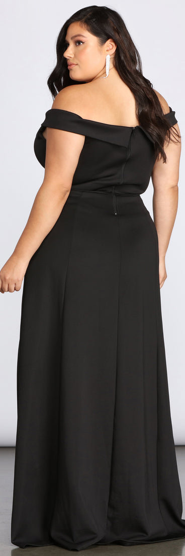 Plus Lucy Formal High Slit Dress is a stunning choice for a bridesmaid dress or maid of honor dress, and to feel beautiful at Homecoming 2023, fall or winter weddings, formals, & military balls!