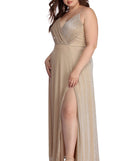 Plus Corinne Sparkle Lurex Dress is a stunning choice for a bridesmaid dress or maid of honor dress, and to feel beautiful at Homecoming 2023, fall or winter weddings, formals, & military balls!