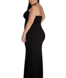 Plus Joselyn Formal Halter Dress provides gorgeous formal dress style to feel beautiful for Homecoming 2023, Bridesmaids, Wedding Guests, Winter Formal Dance, Military Balls, and Prom.