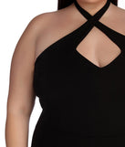 Plus Joselyn Formal Halter Dress provides gorgeous formal dress style to feel beautiful for Homecoming 2023, Bridesmaids, Wedding Guests, Winter Formal Dance, Military Balls, and Prom.