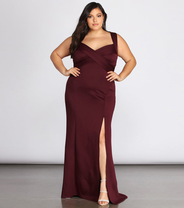Plus Kyla Formal Bandage Dress provides gorgeous formal dress style to feel beautiful for Homecoming 2023, Bridesmaids, Wedding Guests, Winter Formal Dance, Military Balls, and Prom.