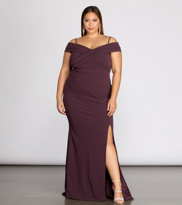 Plus Aurora Formal High Slit Mermaid Dress provides gorgeous formal dress style to feel beautiful for Homecoming 2023, Bridesmaids, Wedding Guests, Winter Formal Dance, Military Balls, and Prom.