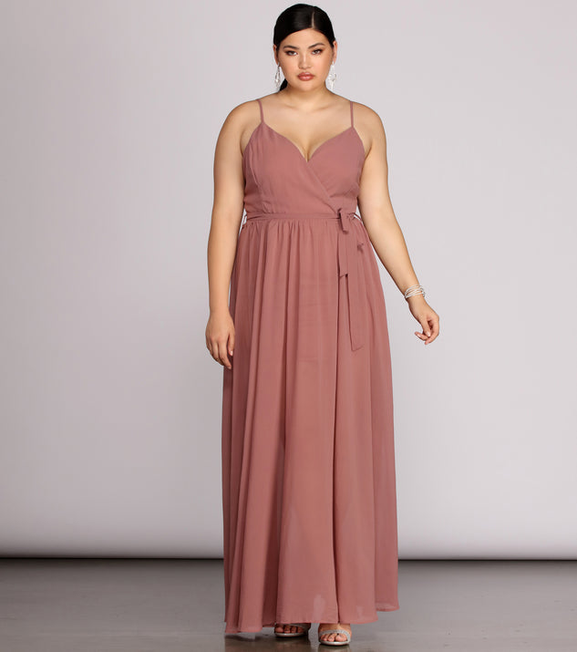 Plus Helena Formal Sleeveless Chiffon Dress is a stunning choice for a bridesmaid dress or maid of honor dress, and to feel beautiful at Homecoming 2023, fall or winter weddings, formals, & military balls!