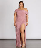 Plus Kaleigh Off Shoulder Dress is a stunning choice for a bridesmaid dress or maid of honor dress, and to feel beautiful at Homecoming 2023, fall or winter weddings, formals, & military balls!