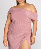 Plus Kaleigh Off Shoulder Dress is a stunning choice for a bridesmaid dress or maid of honor dress, and to feel beautiful at Homecoming 2023, fall or winter weddings, formals, & military balls!