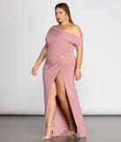 Plus Kaleigh Off Shoulder Dress is a stunning choice for a bridesmaid dress or maid of honor dress, and to feel beautiful at Homecoming 2023, fall or winter weddings, formals, & military balls!
