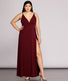 Plus Galilea Formal High Slit Dress provides gorgeous formal dress style to feel beautiful for Homecoming 2023, Bridesmaids, Wedding Guests, Winter Formal Dance, Military Balls, and Prom.