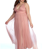 Plus Elisabeth Pleated Tulle Formal Dress is a stunning choice for a bridesmaid dress or maid of honor dress, and to feel beautiful at Homecoming 2023, fall or winter weddings, formals, & military balls!