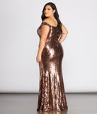 Plus Nova High Slit Sequin Dress provides gorgeous formal dress style to feel beautiful for Homecoming 2023, Bridesmaids, Wedding Guests, Winter Formal Dance, Military Balls, and Prom.