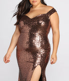 Plus Nova High Slit Sequin Dress provides gorgeous formal dress style to feel beautiful for Homecoming 2023, Bridesmaids, Wedding Guests, Winter Formal Dance, Military Balls, and Prom.