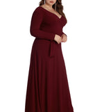 Plus Heather Wrap Formal Dress is a stunning choice for a bridesmaid dress or maid of honor dress, and to feel beautiful at Homecoming 2023, fall or winter weddings, formals, & military balls!