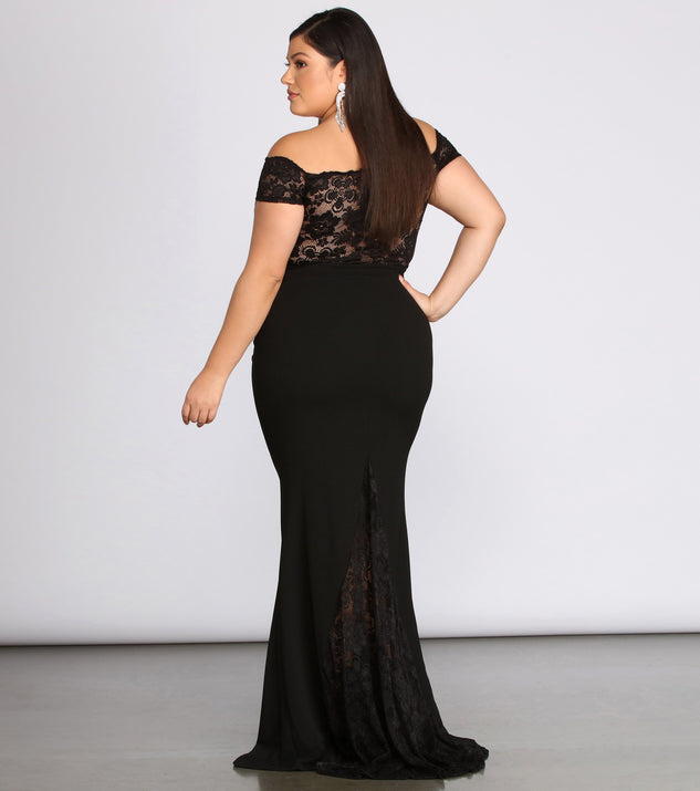 Plus Layla Formal Lace Dress is a stunning choice for a bridesmaid dress or maid of honor dress, and to feel beautiful at Homecoming 2023, fall or winter weddings, formals, & military balls!