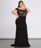 Plus Layla Formal Lace Dress provides gorgeous formal dress style to feel beautiful for Homecoming 2023, Bridesmaids, Wedding Guests, Winter Formal Dance, Military Balls, and Prom.