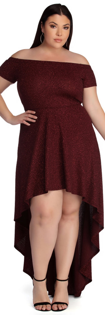 Plus Penelope Glitter Formal High Low Dress | Windsor Plus Penelope Glitter Formal High Low Dress | Windsor