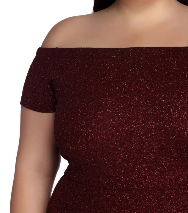 Plus Penelope Glitter Formal High Low Dress