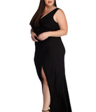 Plus Karla Formal Wrap Dress provides gorgeous formal dress style to feel beautiful for Homecoming 2023, Bridesmaids, Wedding Guests, Winter Formal Dance, Military Balls, and Prom.