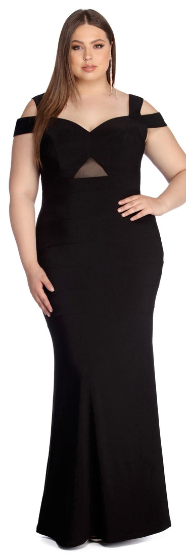 Plus Kathy Formal Off The Shoulder Bandage Dress provides gorgeous formal dress style to feel beautiful for Homecoming 2023, Bridesmaids, Wedding Guests, Winter Formal Dance, Military Balls, and Prom.