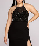Plus Kacey Formal Heat Stone Dress provides gorgeous formal dress style to feel beautiful for Homecoming 2023, Bridesmaids, Wedding Guests, Winter Formal Dance, Military Balls, and Prom.