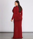 Plus Denise Formal Plunging Ruched Dress provides gorgeous formal dress style to feel beautiful for Homecoming 2023, Bridesmaids, Wedding Guests, Winter Formal Dance, Military Balls, and Prom.