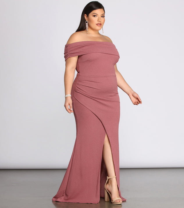 Plus Monica Formal Wrap Ruched Dress is a stunning choice for a bridesmaid dress or maid of honor dress, and to feel beautiful at Homecoming 2023, fall or winter weddings, formals, & military balls!