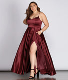 Daria Formal High Slit Satin Dress is the perfect Homecoming look pick with on-trend details to make the 2023 HOCO dance your most memorable event yet!