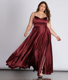 Daria Formal High Slit Satin Dress is the perfect Homecoming look pick with on-trend details to make the 2023 HOCO dance your most memorable event yet!