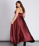 Daria Formal High Slit Satin Dress provides gorgeous formal dress style to feel beautiful for Homecoming 2023, Bridesmaids, Wedding Guests, Winter Formal Dance, Military Balls, and Prom.