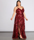Plus Juliet Formal Sequin Scroll Dress provides gorgeous formal dress style to feel beautiful for Homecoming 2023, Bridesmaids, Wedding Guests, Winter Formal Dance, Military Balls, and Prom.