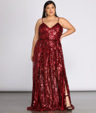 Plus Juliet Formal Sequin Scroll Dress provides gorgeous formal dress style to feel beautiful for Homecoming 2023, Bridesmaids, Wedding Guests, Winter Formal Dance, Military Balls, and Prom.