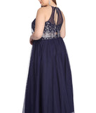 Plus Carmen Glitter Ball Gown provides gorgeous formal dress style to feel beautiful for Homecoming 2023, Bridesmaids, Wedding Guests, Winter Formal Dance, Military Balls, and Prom.