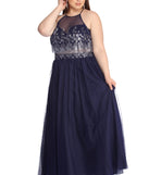 Plus Carmen Glitter Ball Gown provides gorgeous formal dress style to feel beautiful for Homecoming 2023, Bridesmaids, Wedding Guests, Winter Formal Dance, Military Balls, and Prom.