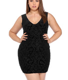Plus Flocked Velvet Dress