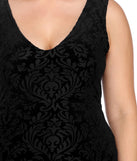 Plus Flocked Velvet Dress