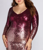 Plus Ombre Sequin Dress provides gorgeous formal dress style to feel beautiful for Homecoming 2023, Bridesmaids, Wedding Guests, Winter Formal Dance, Military Balls, and Prom.