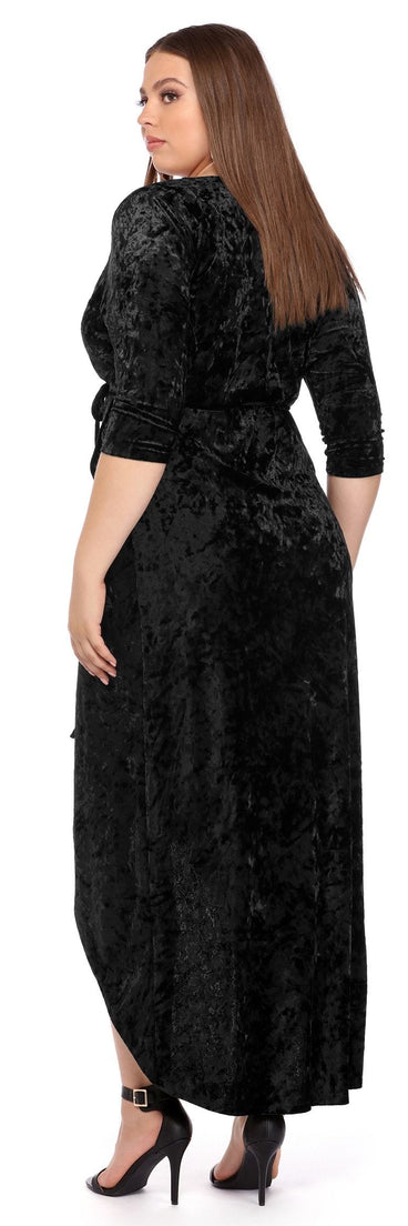 Plus Velvet Wrap Dress