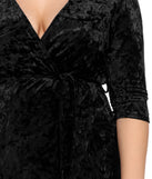 Plus Velvet Wrap Dress