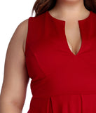 Plus Pretty And Pleated Skater Dress creates the perfect spring wedding guest dress or cocktail attire with stylish details in the latest trends for 2023!