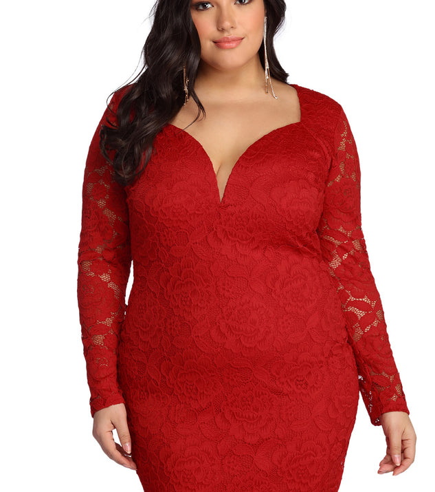 open lace back dress Plus Laced With Curves Dress