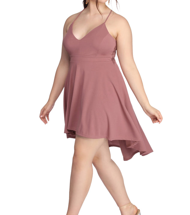Plus Swept Off Your Feet High-Low Dress is a stunning choice for a bridesmaid dress or maid of honor dress, and to feel beautiful at Homecoming 2023, fall or winter weddings, formals, & military balls!