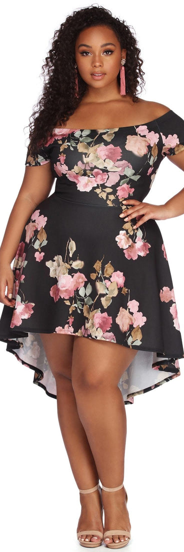 Plus Spring Into Floral Skater Dress
