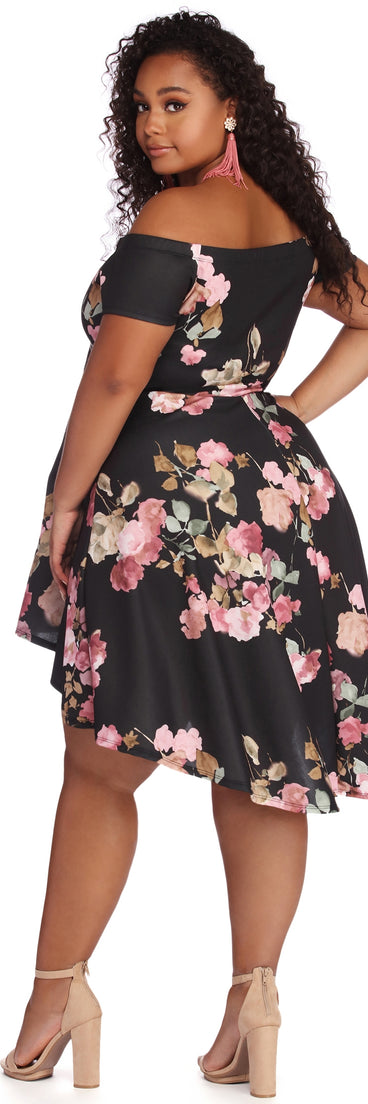 Plus Spring Into Floral Skater Dress
