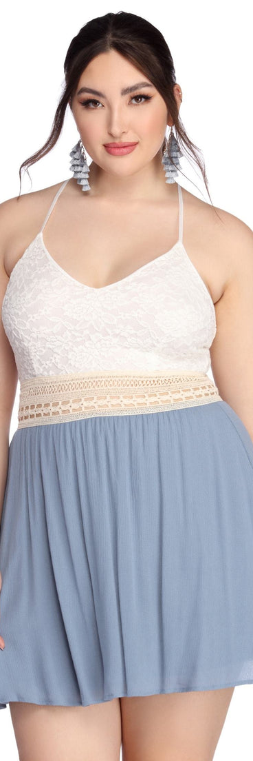 Plus Crochet In Color Dress | Windsor Plus Crochet In Color Dress | Windsor